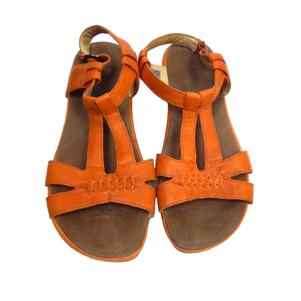 Keen Women's 9 Sandals Emerald City Strappy Leather Orange Slingback